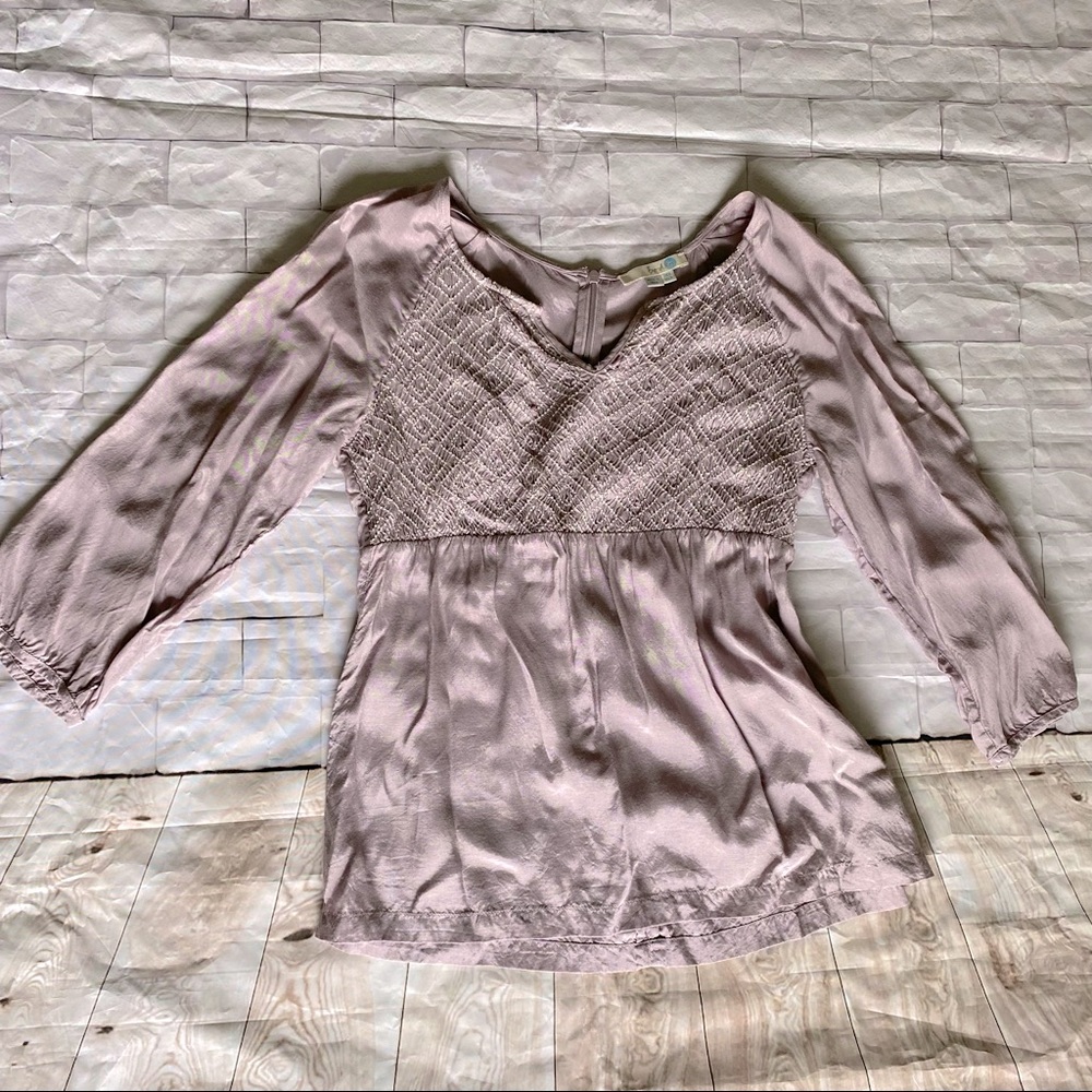 Boden lilac embroidered top size 4